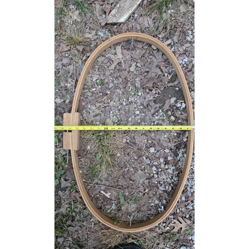 Vintage Large Oval Wooden Hoop Quilting Embroidery Needlepoint 27